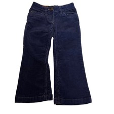 Mini Boden Kids Navy Blue Corduroy Bootcut Pants Floral Lining Size 3Y Preppy