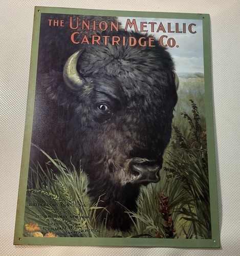 Union Metallic Cartridge Co UMC Bridgeport Conn Metal Sign 16x12 Ammo Ad