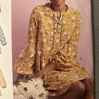 green emerald velvet dress 1960's Simplicity Mini Empire Waist Dress Pattern with Puff or Long Sleeves  - Bust 32.5