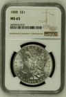 1888 Morgan Silver Dollar MS 65 NGC *Brilliant White *Good Luster *Eye Appeal