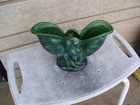 Vintage Royal Haeger 1940/ 50s Art Deco Iridescent Green/Blue Leaf Vase 6" x 10"
