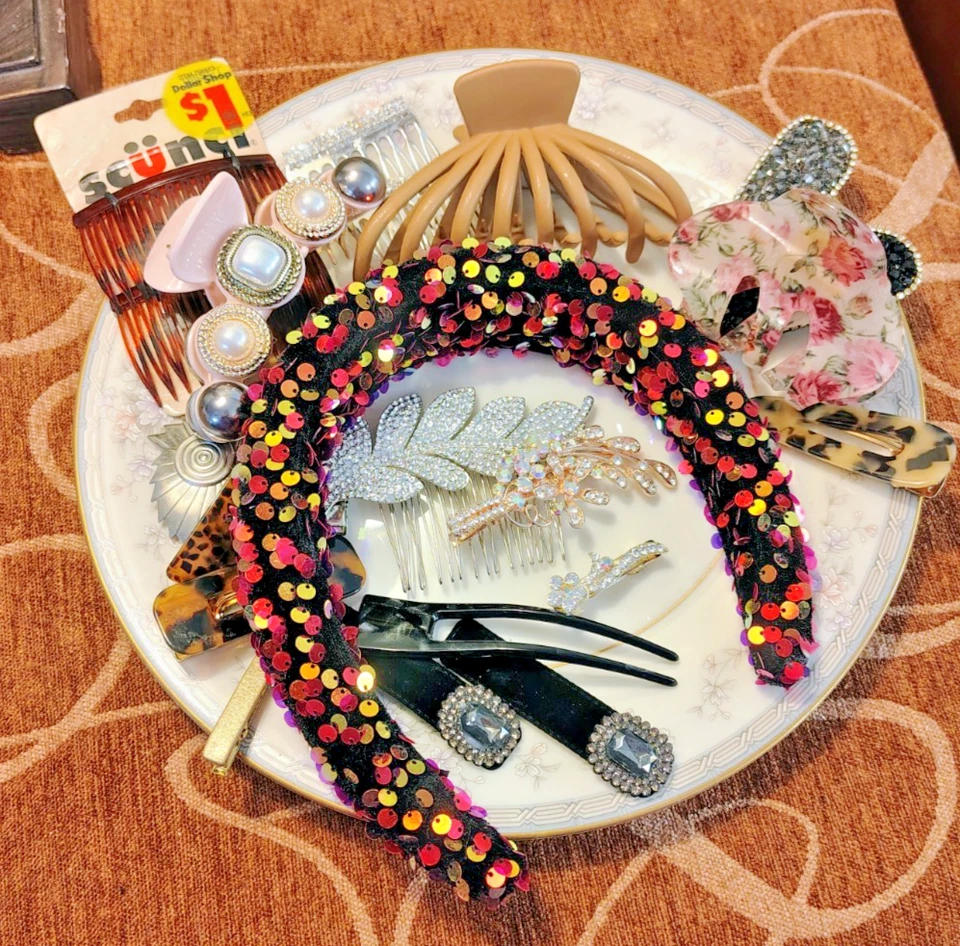 De colección a Mod Lote de 20 Piezas Peines para el Pelo Clips Diadema Garras 1 Francia Foto 2 de 4