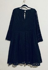 Torrid Dress Womens 3X Black Lace Knee Length Keyhole Back Whimsigoth Holiday