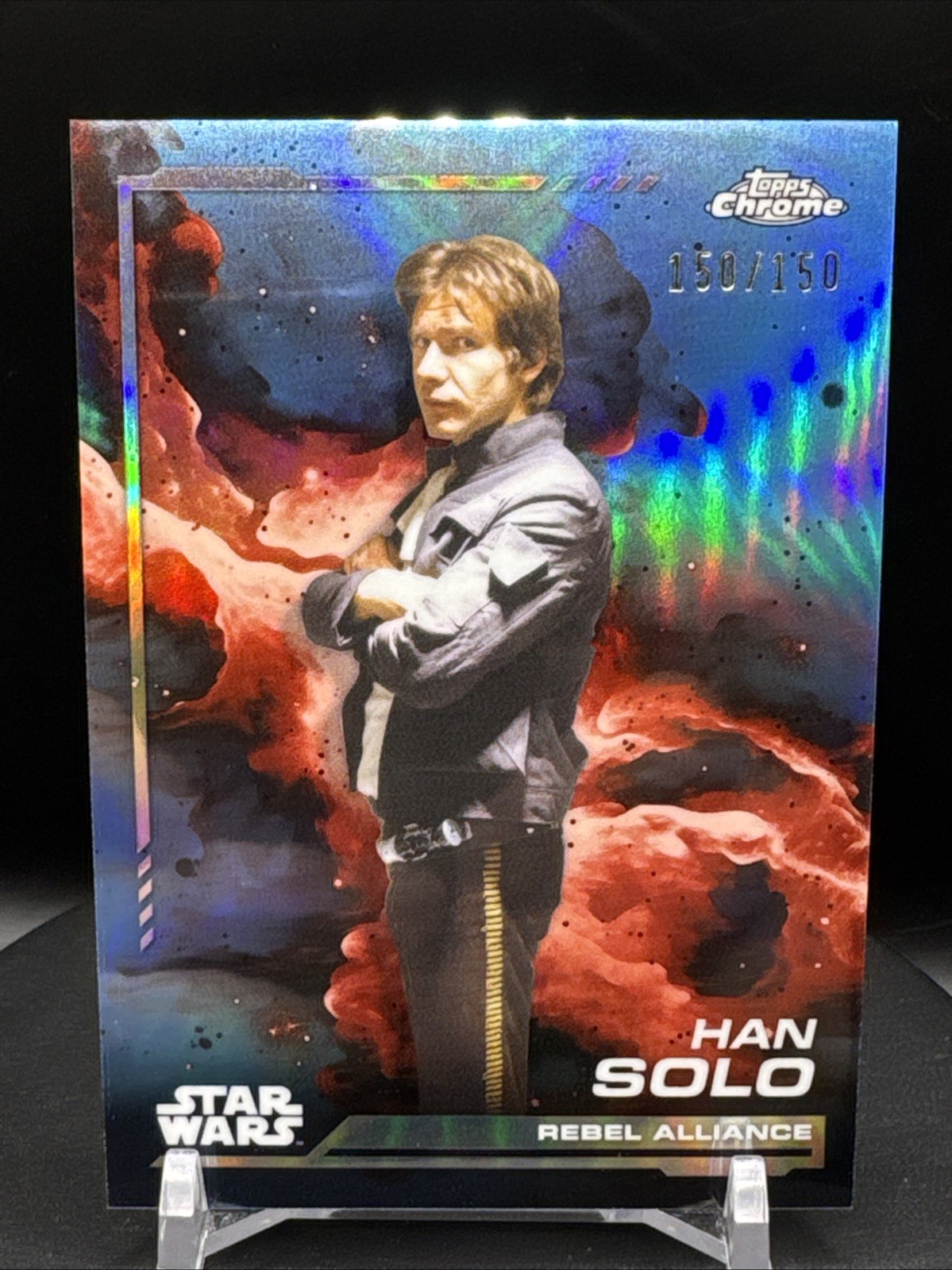 Han Solo 2024 Topps Chrome Star Wars #102 Skywalker Blue Refractor 150/150