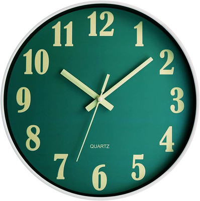 Glow in the Dark Clock, 12 Inch Modern Silent Non Ticking Wall Clocks Battery Op