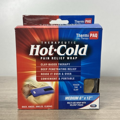 #ad ThermiPaq Hot Cold Pain Relief Wrap 6quot;x12quot; Hot Cold Therapy Therapeutic Clay NEW $18.00