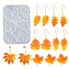 Earrings Molds Resin Craft Moulds Maple Leaf Shape Pendant Molds Keychain Molds