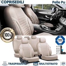 COPRISEDILI per Ford Fusion in PELLE Pu Beige SET Anteriori + Posteriori TÜV Air