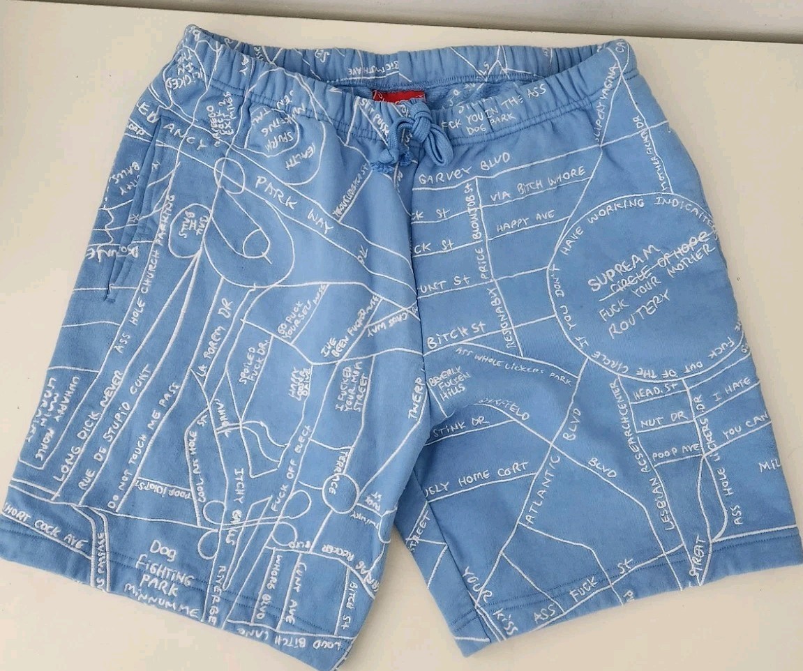 SS20 Supreme Gonz Embroidered Map sweatshort size S Small