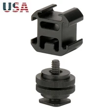 Camera Hot Shoe Mount Adapter Video Accessory Triple Cold Shoe Bracket Lights X