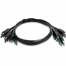 StarTech 6ft 1.8m Dual-DisplayPort KVM Cable 2x USB 2.0 3.5mm Audio Universal