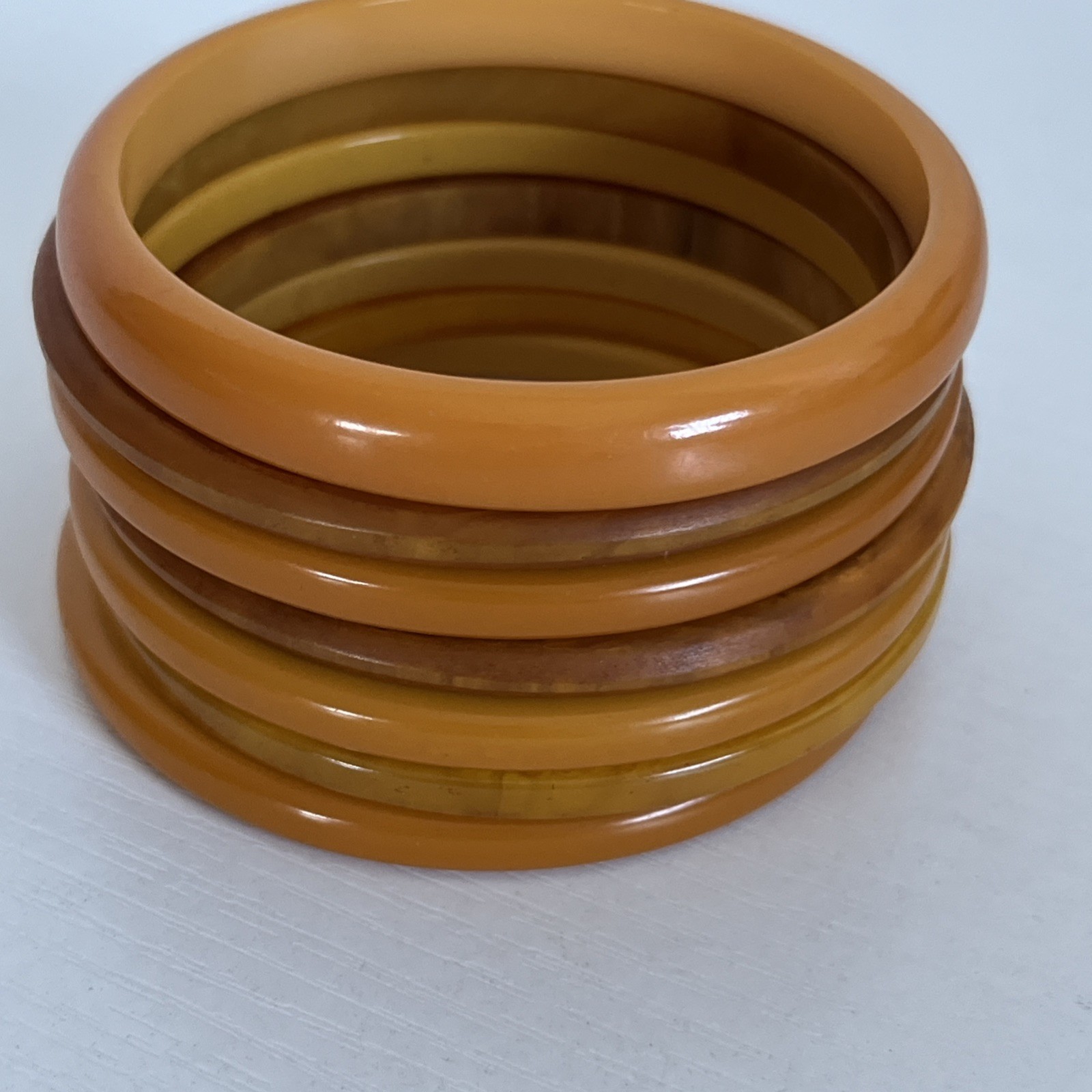 Vintage Bakelite Stacking Bangle Bracelets ~ Butt… - image 3