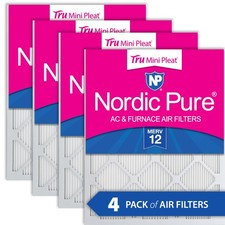 24x30x1 Nordic Pure Tru Mini Pleat MERV 12 AC Furnace Air Filters 4 Pack