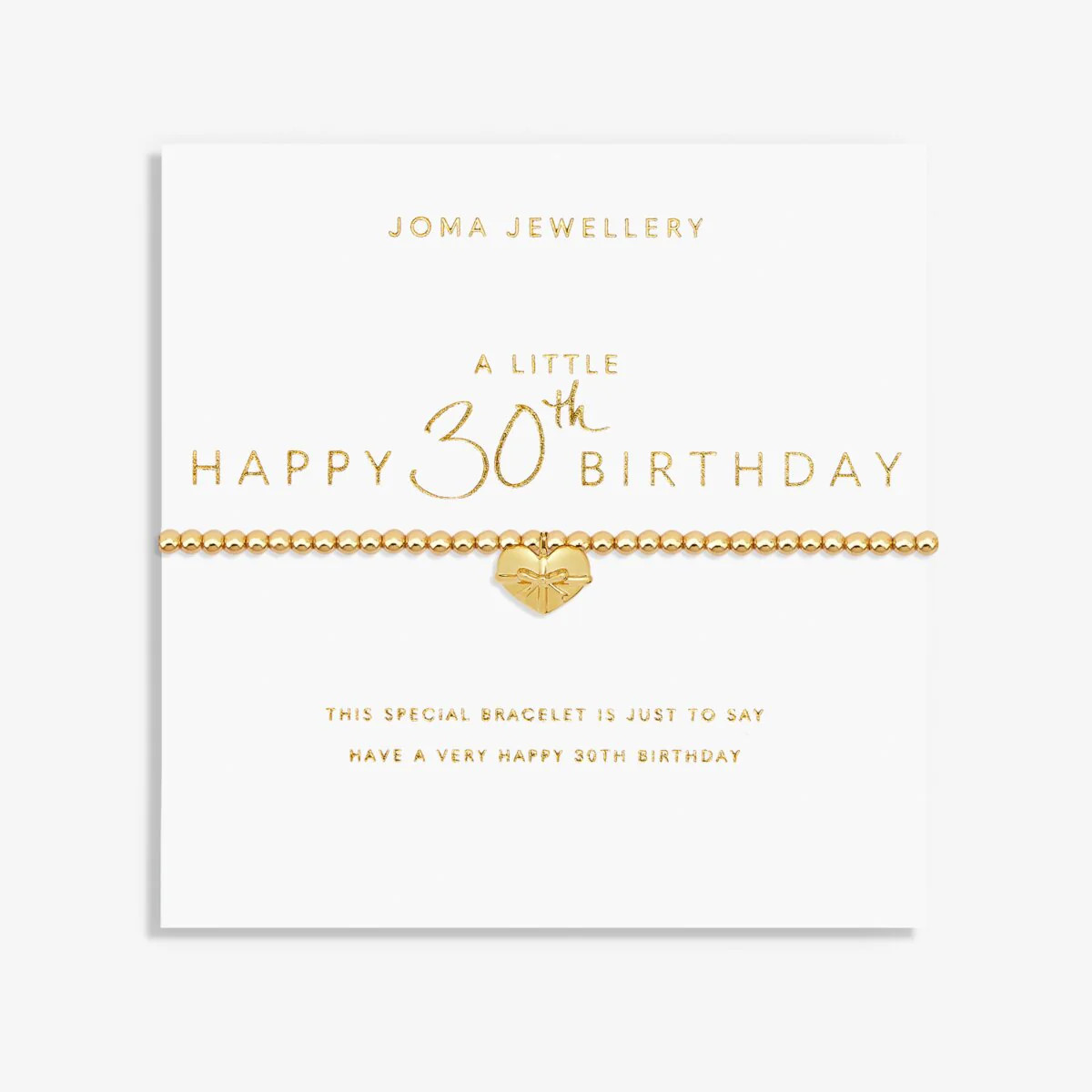 Joma Jewellery  A Little 'Happy 30th Birthday' Bracelet In Gold Plating
