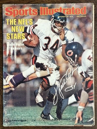 Walter Payton Signed 1976 1st Sports Illustrated Cover Bears JSA COA ￼