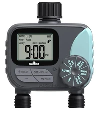 2 outlet Sprinkler Timer Water Timer, Programmable with rain delay Manual/Auto