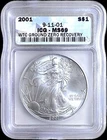 2001 Silver Eagle ICG MS69 WTC Ground Zero Recovery- World Trade Center 9/11