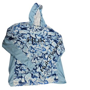 HUK Performance Fishing Hoodie Long Sleeve Camo Blue Mens Size M