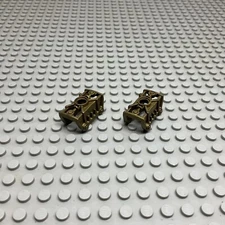 LEGO Bionicle Part 47299 Lot of 2 Flat Dark Gold Toa Metru Knee Cover 8762 8811