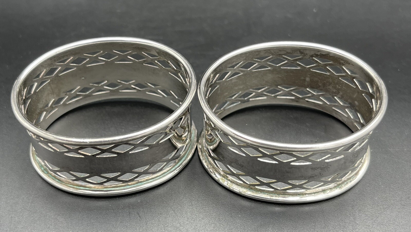 Vintage EPNS 6 Napkin Holders Ring Silverplated 1" tall eBay