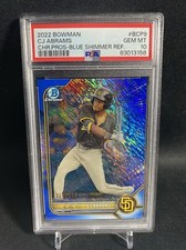 2022 Bowman Chrome Prospects Blue Shimmer Refractor #BCP9 CJ Abrams /150 PSA 10