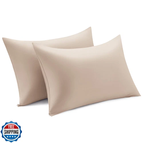 Bedsure Cooling Pillow Cases Standard Size 2 Pack, Rayon Derived from Bamboo 