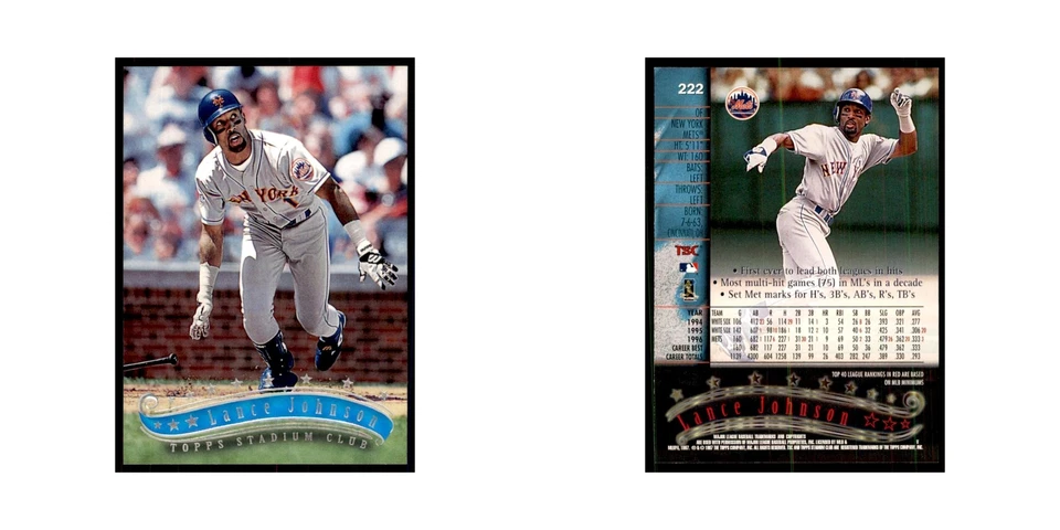 1997 Stadium Club Lance Johnson Baseball Cards #222 - Image 3 of 3