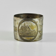 Wernigerode Castle - Vintage Napkin Ring - Silver-plated Brass - Thistles