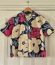 Marimekko X Uniqlo Womens Floral Print Short-Sleeve Shirt XS UK 6-8 EU 34-36 NEW