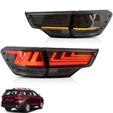 Smoked Rear Tail Light LED Dynamic Signal Brake For Toyota Highlander 2014-2019
