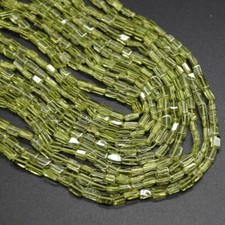 Peridot Beads Irregular Rectangle - 4m - 7mm - 13", for Jewellery Making