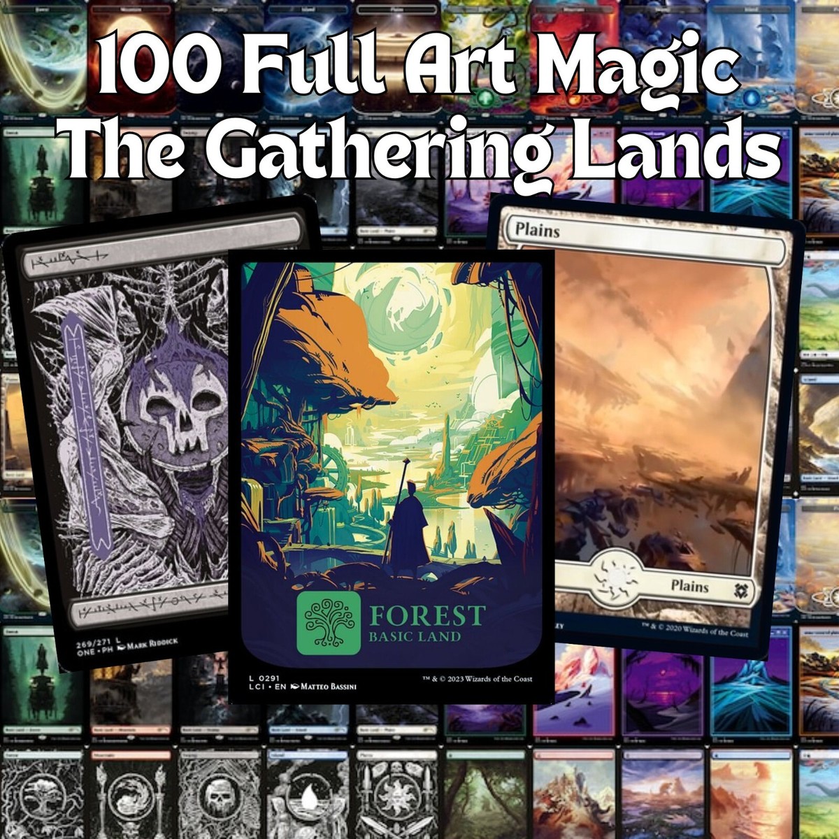 MTG Magic the Gathering - 100x Full Art Land Lot - 20 of each type