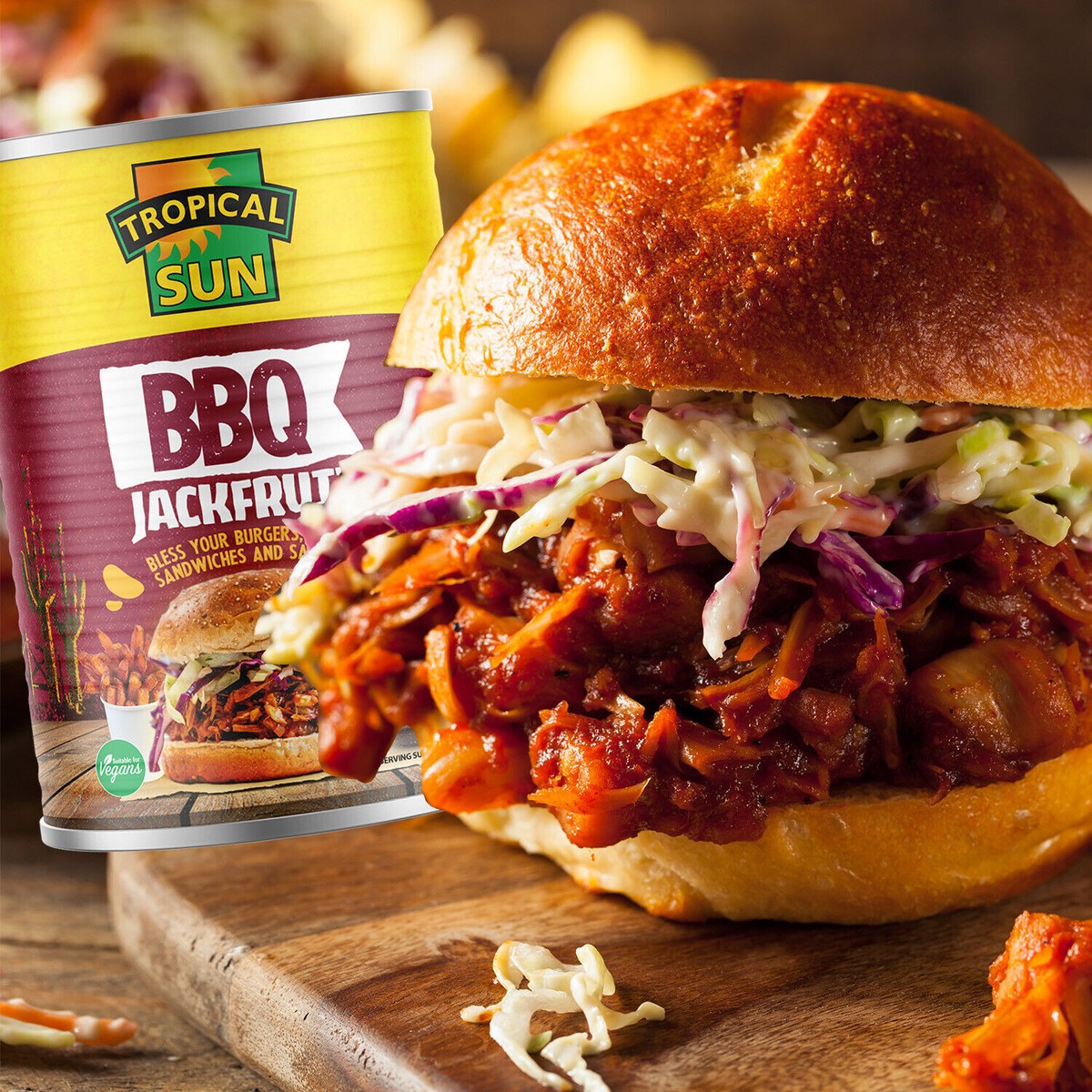 Tropical Sun BBQ Jackfruit 400g (Pack of 1)| Vegan Vegetarian