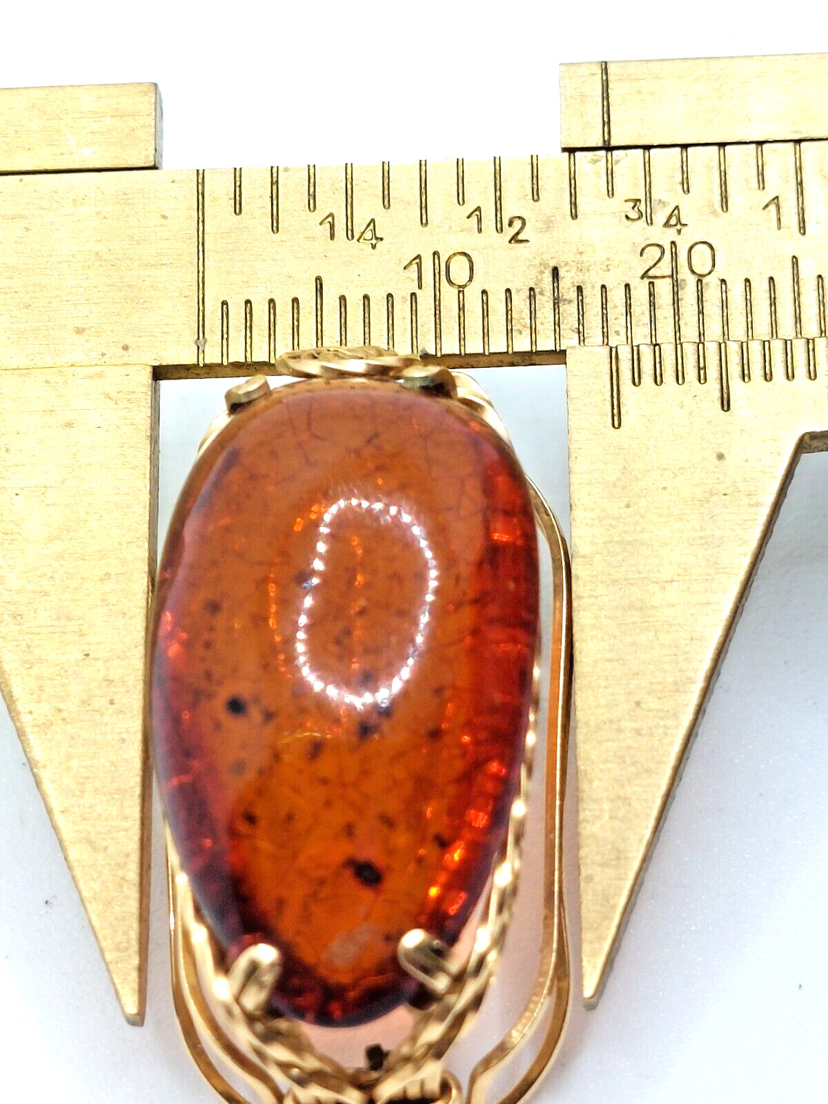 Baltic Amber 10k Solid Gold Wirewrapped  OFAK Pen… - image 12