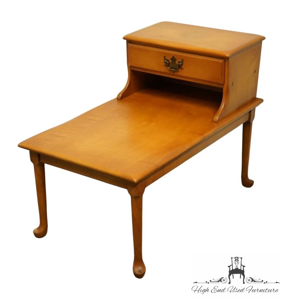 EMPIRE FURNITURE MCM Mid Century Modern Colonial Style 18" Accent Step End Table - Image 2 of 4