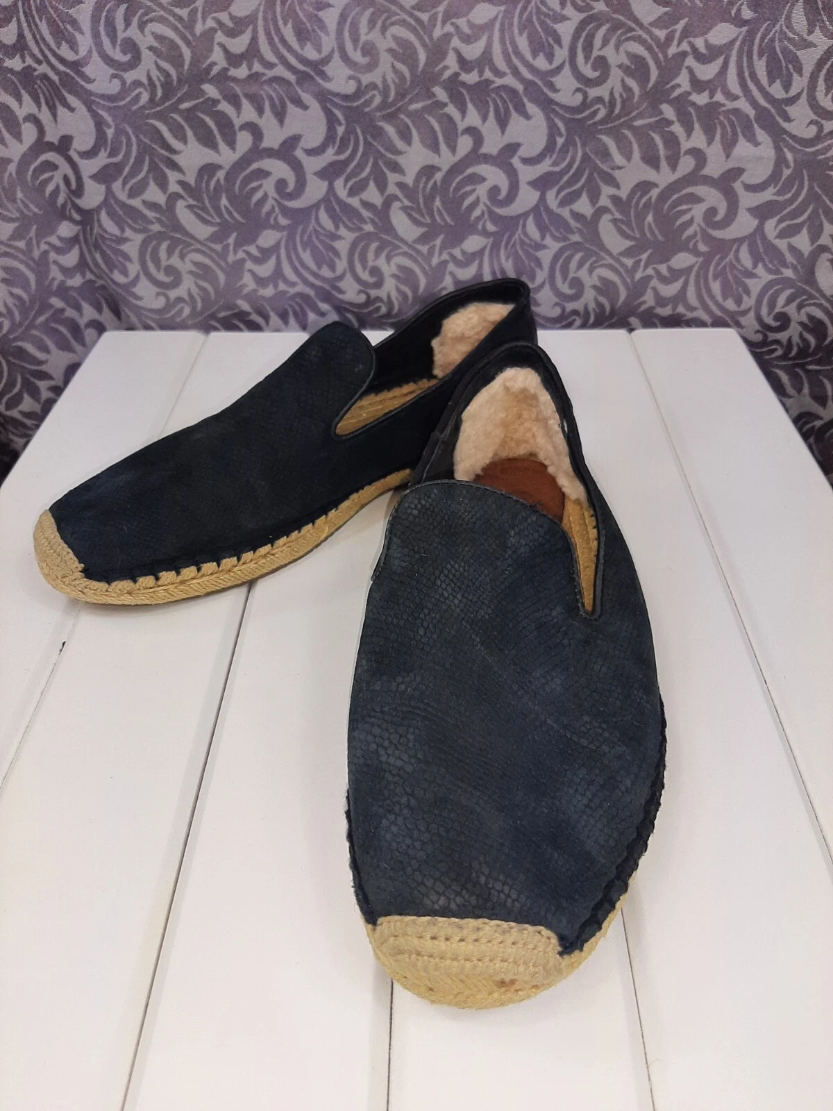 Scarpe mocassino donna UGG Sandrine slip on taglia 8 pelle di serpente nero