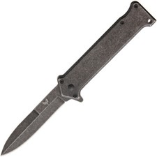 Combat Ready Stiletto Linerlock Black Stonewash Folding Stainless Knife 345