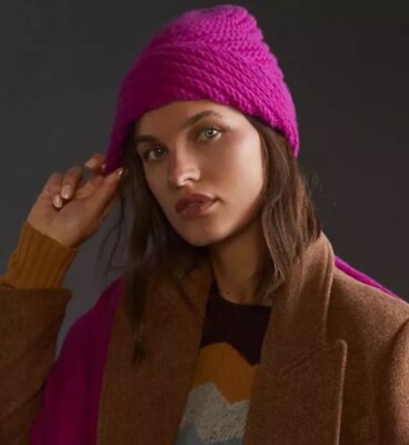 Anthropologie Cashmere Fuchsia Beanie Anthropologie Maeve Beanie Cream - Gem main image 2