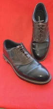 Reebok Trac Men's Golf Shoe Size 10.5M Black with Brown Saddle, Soft Cleats