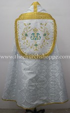 Argento Cope Con Ave Maria Ricamo & Stola Set, Capa Pluvial, Chape , Far Fronte