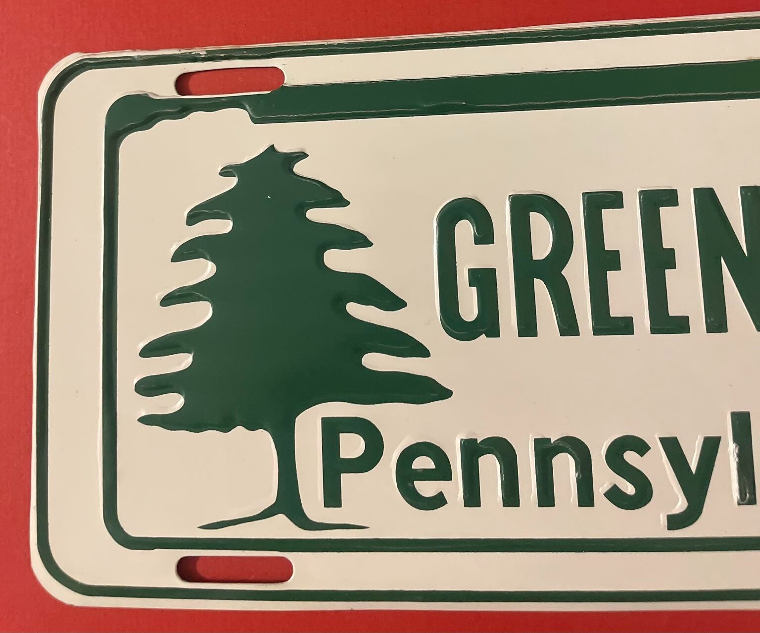 Vintage Green Tree Pennsylvania Booster License Plate