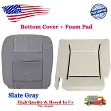 For 06-08 Dodge Ram 2500 Driver Side Seat Bottom Cushion + Slate Gray Seat Cover