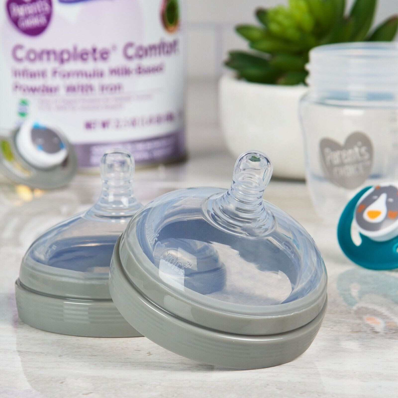 Parent's Choice Simplyst Baby Bottle Nipple Nipples 3+ Months Medium Flow x 2 Nu