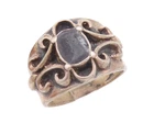 925 Sterling Silver Vintage Ring Victorian Swirly Carved Onyx  Sz 11  RG28889