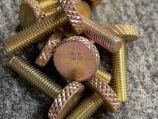 Knurled Thumb Screws Round Flat Head 1/2" head width, 3/16 Dia, 3/4" Length