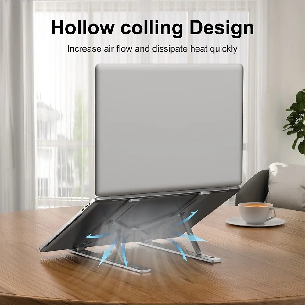 Foldable Aluminum Laptop Stand for MacBook PC Adjustable Ergonomic Base