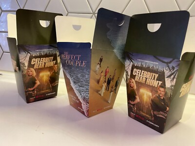 Netflix Red Carpet Premiere Popcorn boxes x3: Perfect Couple, Celebrity BearHunt