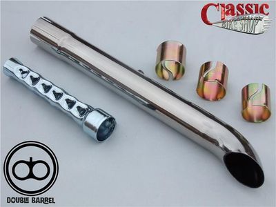 Universal retro style slash cut extension exhaust Chopper Harley Motorcycles