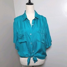 VTG 80s Y2K Silk House 100 Silk Lightweight Button Up Blouse Shirt Med Classic
