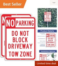 2 Pack No Parking Sign, Do Not Block Driveway Sign, Tow Zone, Reflective .40 ...